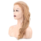 Dalgalı Front Lace Gerçek Tül Peruk - Kumral - 60-65cm - 3
