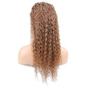 Afro Dalga Front Lace Gerçek Tül Peruk - Kumral - 60-65cm - 4
