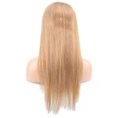Düz Front Lace Gerçek Tül Peruk - Altın Karamel - 60-65cm - 4