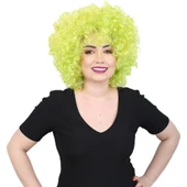 Animasyon Parti Ve Palyaço Peruğu - Neon Yeşil - 1