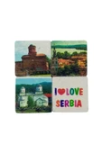Sırbistan Temalı Dörtlü Taş Magnet thumbnail 3