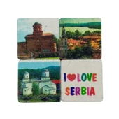 Sırbistan Temalı Dörtlü Taş Magnet thumbnail 1
