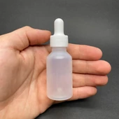 30 Ml Kısa Saydam Şişe Cam Damlalıklı  , Beyaz Plastik Kapaklı , 30 Cc Cam Damlalıklı PE Şişe x 10 Adet thumbnail 1