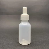 30 Ml Kısa Saydam Şişe Cam Damlalıklı  , Beyaz Plastik Kapaklı , 30 Cc Cam Damlalıklı PE Şişe x 10 Adet thumbnail 2