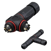 Powermaster RJ45 4 Pinli Telli Konnektör Su Geçirmez İnternet Soket Girişli Konnektör Ethernet Kablo Ucu - 1