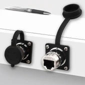 Powermaster RJ45 Dişi Konnektör Su Geçirmez İnternet Soket Girişli Konnektör Ethernet Kablo Ucu - 3