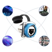 Powermaster RJ45 Dişi Konnektör Su Geçirmez İnternet Soket Girişli Konnektör Ethernet Kablo Ucu - 4