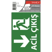 Tanex UYR-101 Acil Çıkış Uyarı Etiketi (Aşağıya)10 Cm X 15 Cm 2 Adet - 1