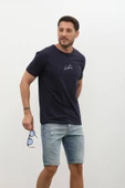 Erkek Yırtık Detaylı Slim Fit Jean Şort - 4