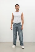 Erkek Skater Fit Jean Pantolon Buz Mavisi - 4