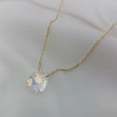 Vaoov 925 Ayar Gümüş Damla Şampanya Rengi Swarovski Taşlı Kolye thumbnail 7