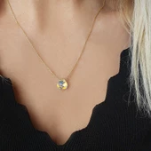 Vaoov 925 Ayar Gümüş Damla Şampanya Rengi Swarovski Taşlı Kolye thumbnail 1