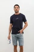 Erkek Yırtık Detaylı Slim Fit Jean Şort - 1