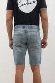 Erkek Yırtık Detaylı Slim Fit Jean Şort - 8