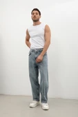 Erkek Skater Fit Jean Pantolon Buz Mavisi - 1