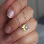 Vaoov 925 Ayar Gümüş Küp Swarovski Taşlı Kolye thumbnail 2