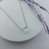 Vaoov 925 Ayar Gümüş Küp Swarovski Taşlı Kolye thumbnail 8