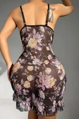 YNT Siyah Desenli Gecelik 15570 - 4