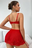 YNT Kırmızı  Valentine s Tasarım Gecelik 18511 - 3