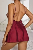 YNT Bordo Dantel Özel Tasarım Bodysuit Gecelik 15523 - 2