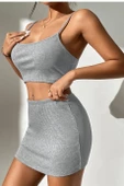 YNT Gri Etekli Crop Takım BN6574G - 5