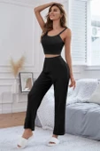 YNT Viskon Siyah 3 Lü Trend Crop Takım 7010 - 4