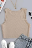 YNT Crem Kalın Askılı Crop BN6572CR - 2