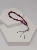 Yakut Taşı Faset Kesim 33 lük Tesbih 6mm (Gümüş) (51308) - 2