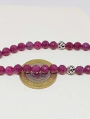 Yakut Taşı Faset Kesim 33 lük Tesbih 6mm (Gümüş) (51308) - 7