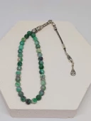 Zümrüt Taşı Faset Kesim 33 lük Tesbih 6mm (Gümüş) (51296) thumbnail 7