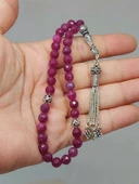 Yakut Taşı Faset Kesim 33 lük Tesbih 6mm (Gümüş) (51308) - 1