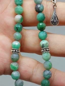 Zümrüt Taşı Faset Kesim 33 lük Tesbih 6mm (Gümüş) (51296) thumbnail 4