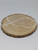 Bileklik Boy Sedef Taşı Beyaz Yarım Dizi 3mm (17CM UZUNLUĞUNDADIR) thumbnail 3