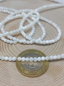 Bileklik Boy Sedef Taşı Beyaz Yarım Dizi 3mm (17CM UZUNLUĞUNDADIR) thumbnail 2