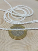 Bileklik Boy Sedef Taşı Beyaz Yarım Dizi 2mm (17CM UZUNLUĞUNDADIR) thumbnail 2