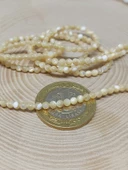 Bileklik Boy Sedef Taşı Karamel Yarım Dizi 3mm (17CM UZUNLUĞUNDADIR) thumbnail 2