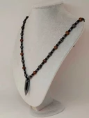 Hematit - Lav Taşı & Venge Ağacı Tasarım Unisex Kolye (44350) thumbnail 5