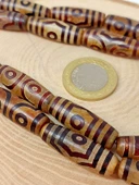 3 Göz Tibet Akik Taşı Silindir Kesim 10x30mm/adet (45810-1) - 1