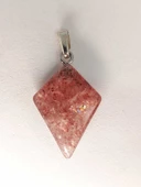Çilek Kuvars Taşı Ok Ucu Şekilli Kolye Ucu (42645) - 3