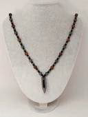 Hematit - Lav Taşı & Venge Ağacı Tasarım Unisex Kolye (44350) thumbnail 3