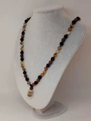 Akik - Hematit - Lav Taşı & Venge Ağacı Tasarım Unisex Kolye (44360) thumbnail 4