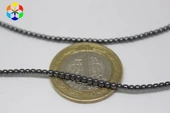 Bileklik Boy Hematit Taşı Yarım Dizi 2mm (KÜÇÜK DELİKLİ) (17CM UZUNLUĞUNDADIR) thumbnail 2