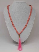 Gül Kuvars Taşı 108'lik Tibet Stili El Yapımı Mala Kolye (51392) thumbnail 4