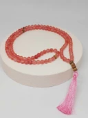 Gül Kuvars Taşı 108'lik Tibet Stili El Yapımı Mala Kolye (51392) thumbnail 3