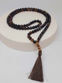 Siyah Akik taşı 108'lik Tibet Stili El Yapımı Mala Kolye (51386) thumbnail 3