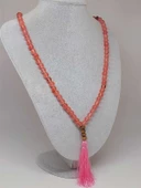 Gül Kuvars Taşı 108'lik Tibet Stili El Yapımı Mala Kolye (51392) thumbnail 1