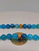 Mavi Akik Taşı 108'lik Tibet Stili El Yapımı Mala Kolye (51402) thumbnail 7