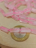 Bileklik Boy Pembe Kuvars Taşı 7x12mm Yarım Dizi (49944) (18CM UZUNLUĞUNDADIR) - 2