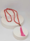 Gül Kuvars Taşı 108'lik Tibet Stili El Yapımı Mala Kolye (51392) thumbnail 5