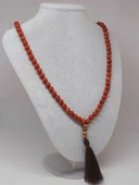 108'lik Kırmızı Jasper Taşı Tibet Stili El Yapımı Mala Kolye (51400) thumbnail 1